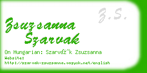 zsuzsanna szarvak business card